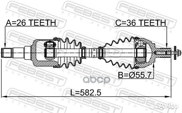 Привод передний левый 26X586X36 2114-CB4LH