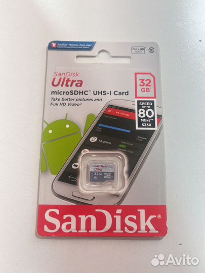 Карта памяти MicroSD SanDisk ultra 32gb