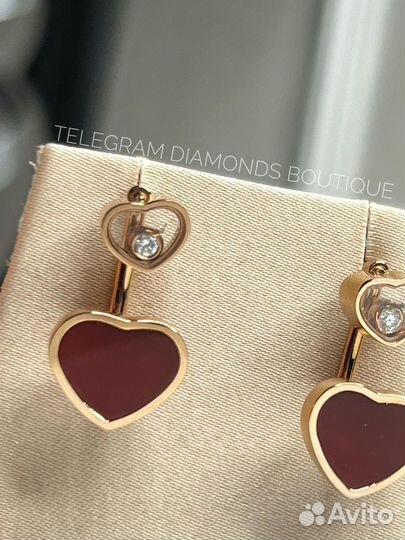 Chopard happy hearts серьги розовое золото 750