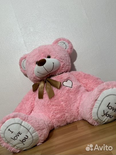 Плюшевый медведь розовый