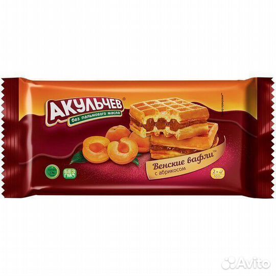 Мягкие венские вафли с Абрикосом 100г (Акульчев)