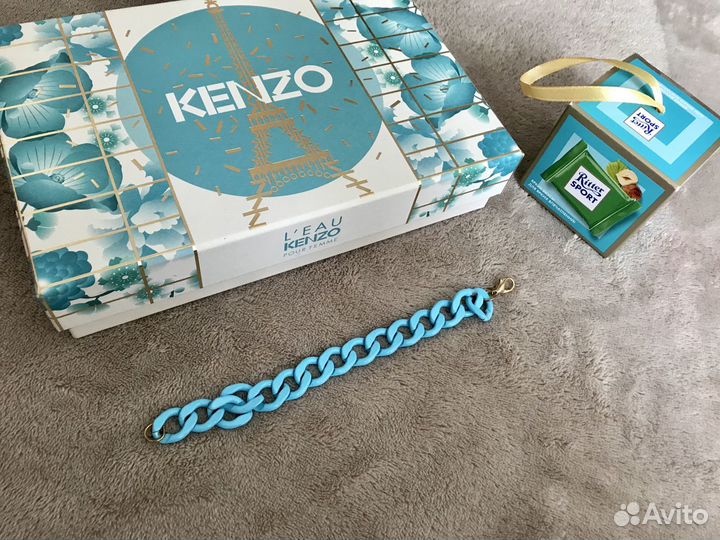 Браслет голубой панцирная цепь украшение