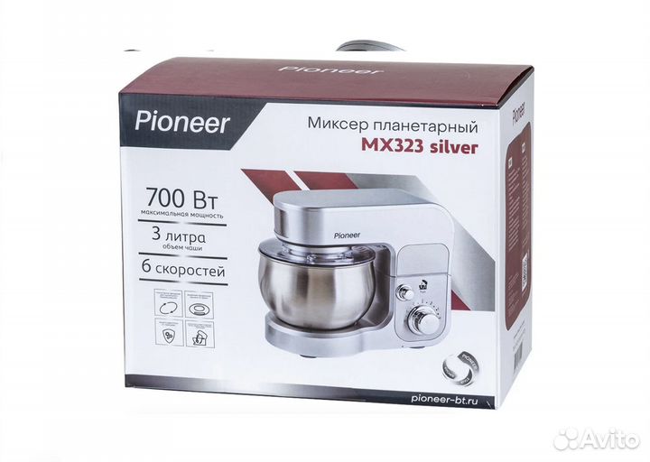 Миксер планетарный Pioneer MX323 silver, 3 л