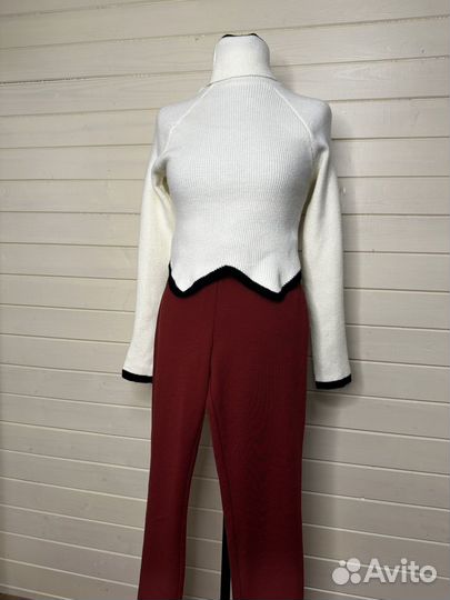 Штаны женские. Штаны на резинке. Штаны бордовые