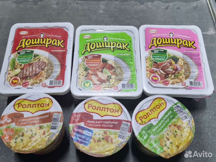 Тушенка говяжья, Роллтон, Доширак