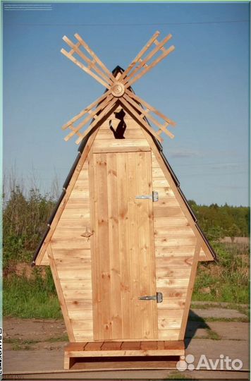 Дачный туалет деревянный прямоугольник BHU
