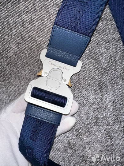 Dior Saddle Bag Blue Oblique Kasuri Jacquard