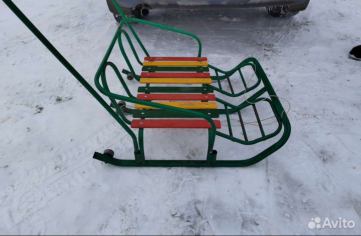 Детские санки двухместные