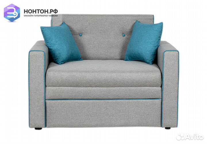 Кресло выкатное Найс светло-серое / бирюзовое