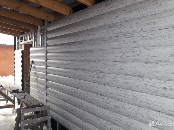 Сайдинг металлический под брус,бревно,Lбрус