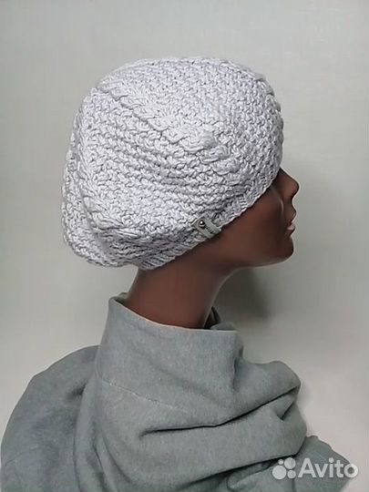 Берет женский кашемир шёлк меринос