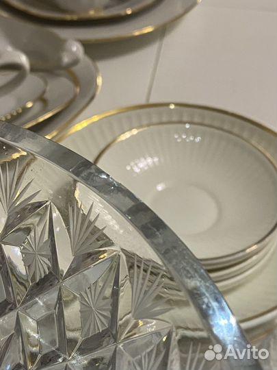 Большая Ваза для фруктов хрустальная