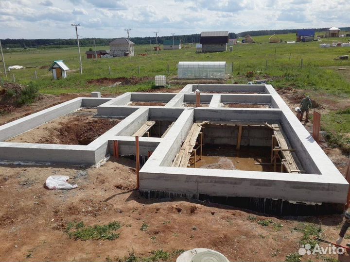 Фундамент. Отмостка фундамента. Бетонирование