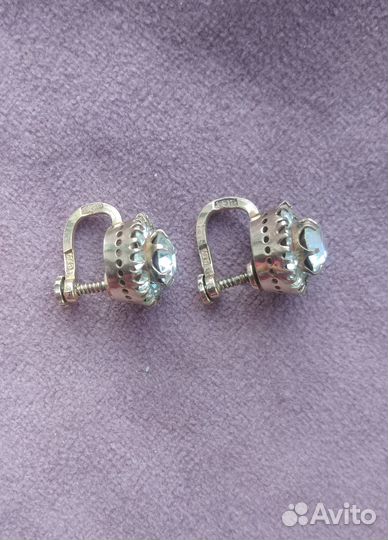 Серьги-клипсы малинки СССР винтаж