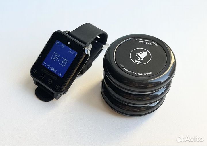 Кнопка вызова персонала/офцицианта Ультра и часы