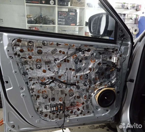 Виброизоляция+Шумоизоляция 4 дверей