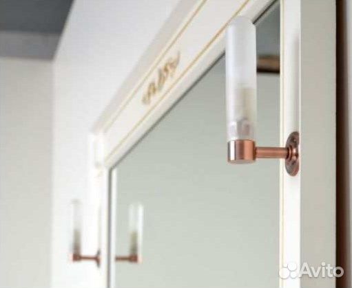 Зеркало Atoll Прага 120 слоновая кость,патина орех