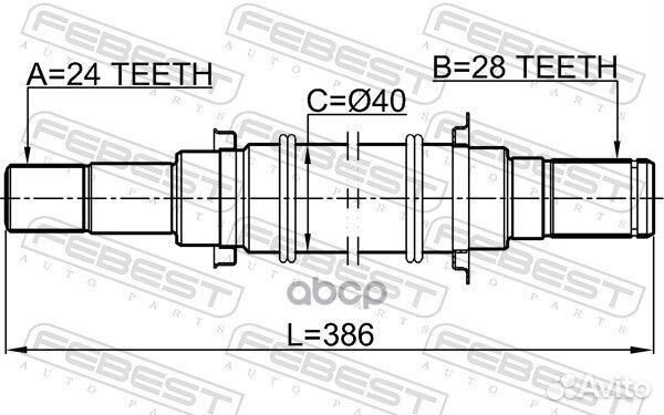 Вал приводной 0512BL16MT Febest