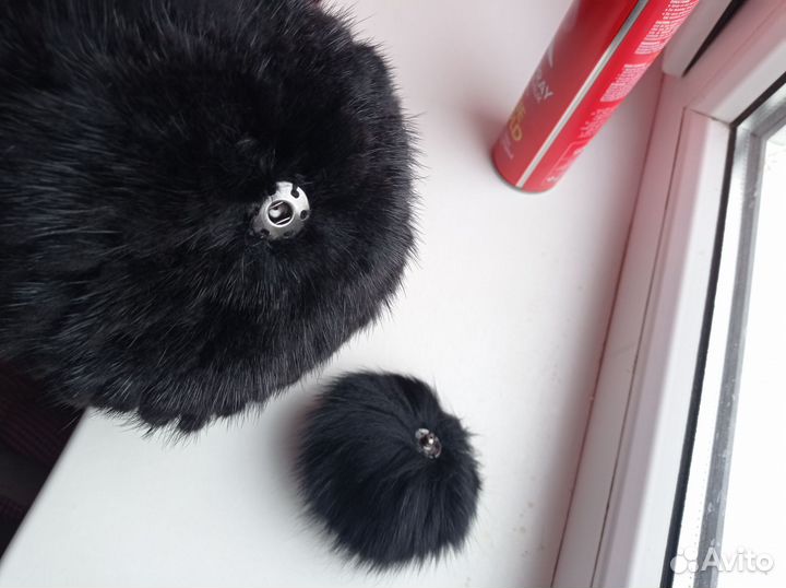 Шапка норковая вязаная