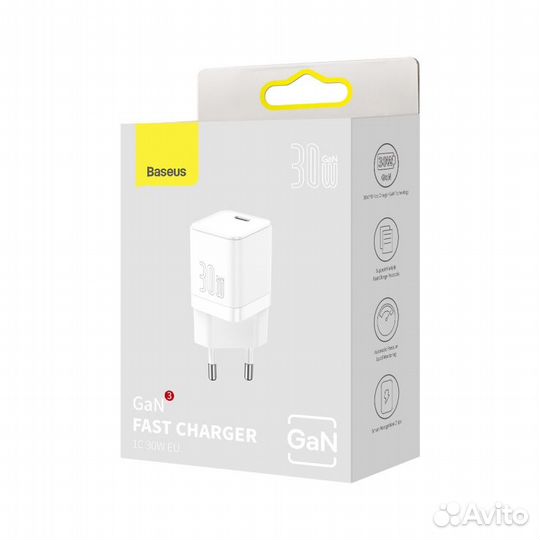 Зарядное устройство baseus GaN3 Type-C 30W