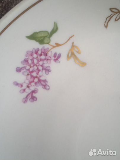 Большое блюдце Сирень Дулево 68 год