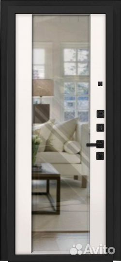 Двери входные с зеркалом