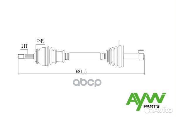 Привод renault Logan / Sandero -L AW1530115 AYW