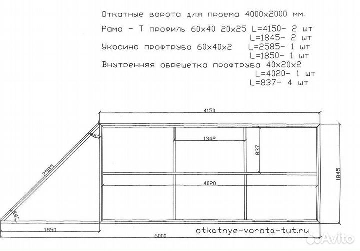 Комплект для откатных ворот