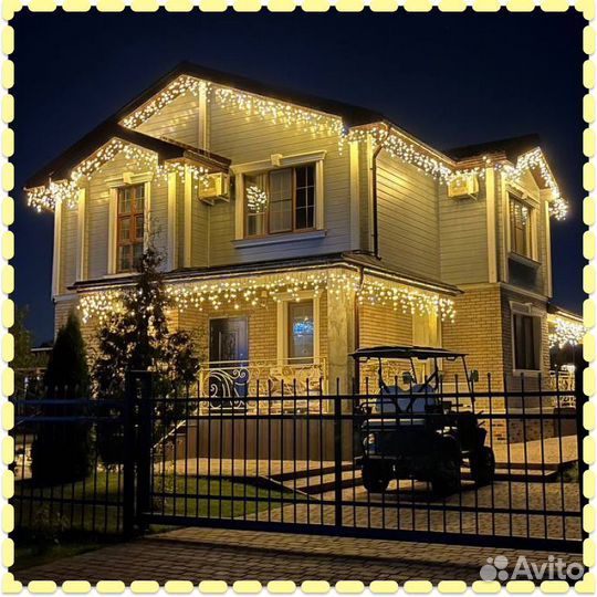 Украшение домов гирляндами / Новогодняя подсветка