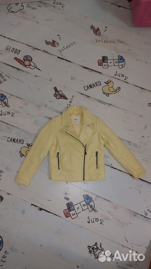 Кожаная куртка для девочки 128 134