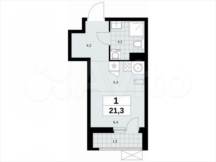 Квартира-студия, 21,3 м², 8/11 эт.