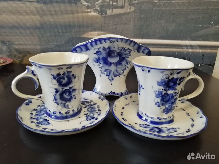 Посуда СССР Гжель, салатник гдр, тарелочки китай