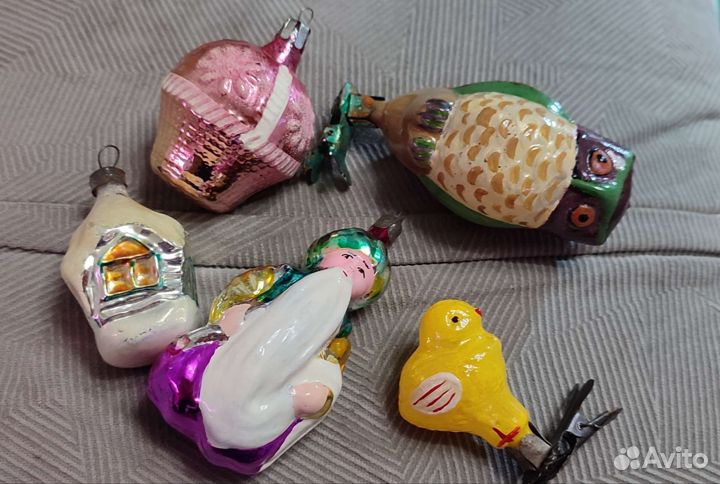 Елочные игрушки СССР на прищепке