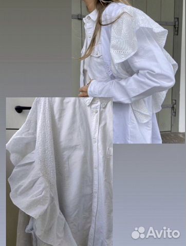 Рубашка пэчворк белая из разных фактур объявление продам