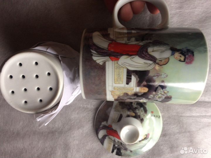 Кружка заварочная фарфор с крышкой новая