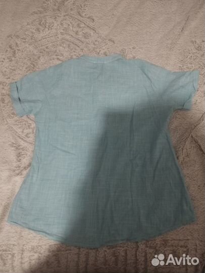 Блузка рубашка с вышивкой женская хлопок 48-50р