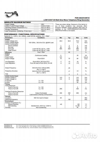 Генератор телефонных звонков PDR-SIN30V48F25