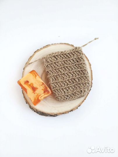 Мочалка из джута ручная работа