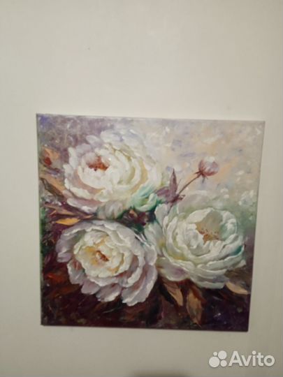 Картина маслом на холсте. Пионы 40/40