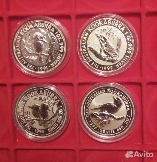 Австралия 1 доллар кукабарра серебро