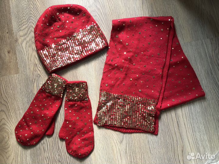 Набор (шапка, шарф, варежки)