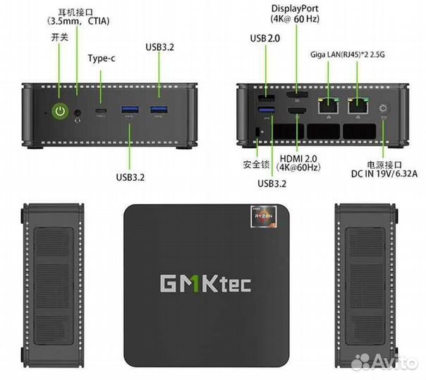 Мини пк Nucbox gmktec m6 6600h