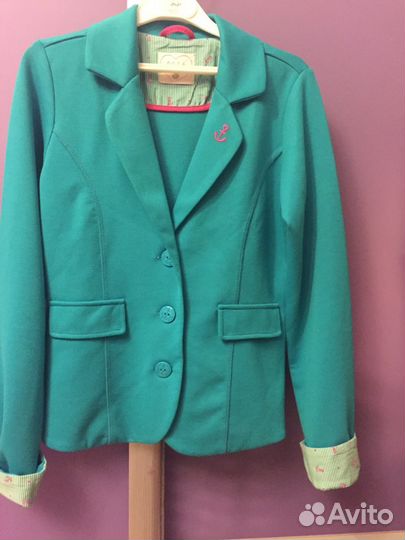 Пиджак для девочки школьный (бирюза ) (рост 134-14