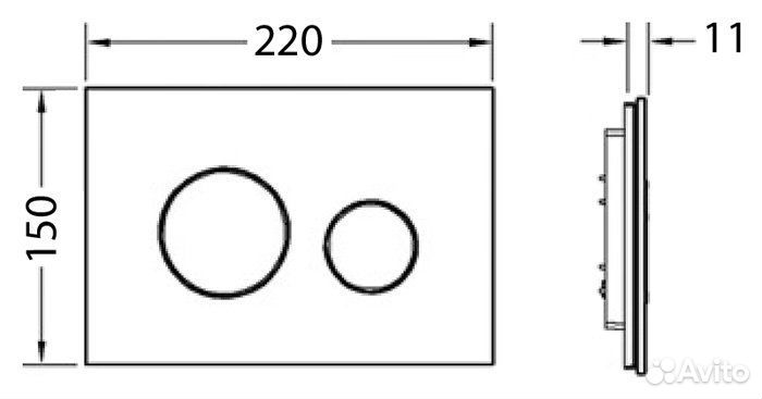 Кнопка смыва tece Loop 9240657 черное стекло, кноп