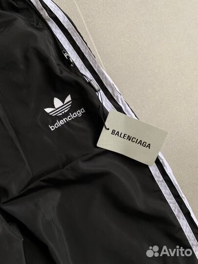 Adidas x Balenciaga широкие чёрные штаны