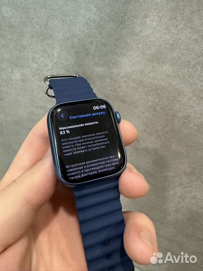 Часы apple watch 7 45 mm blue