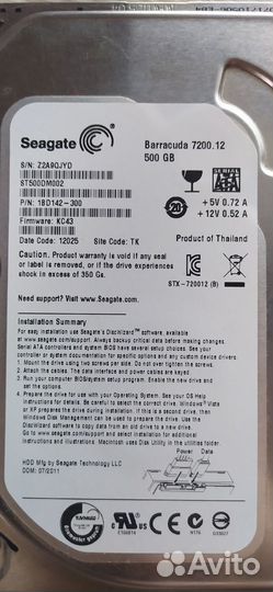 Seagate 1BD142-303 500Gb