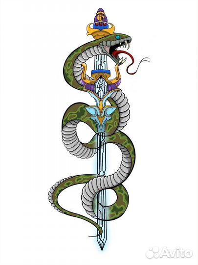 Нарисую тату эскиз, логотип, стикеры, NFT и другое