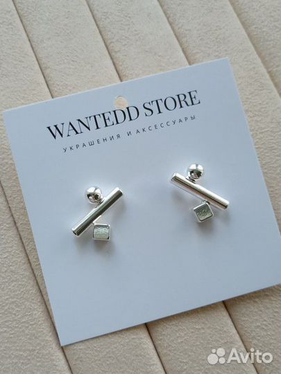 Серьги геометрические