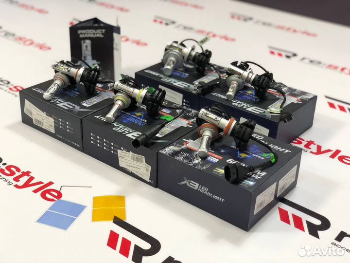 Лампы с цоколем HB3 (9005) LED 6000 LM X3 K2228